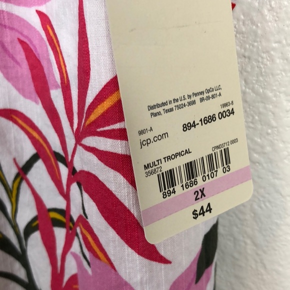 2/$30 NWT St. John’s Bay Blouse Women’s Size 2X Floral Print - Picture 2 of 12